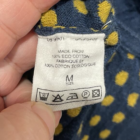 Twee Mansted Womens Textured Knit Cardigan Sweater Size Medium Blue Polka Dots - Picture 7 of 8